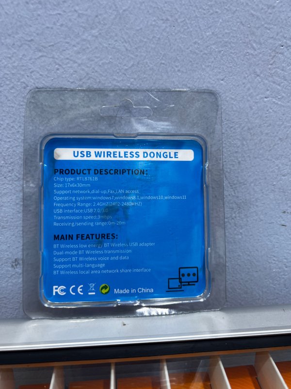 BT Wireless USB Dongle back